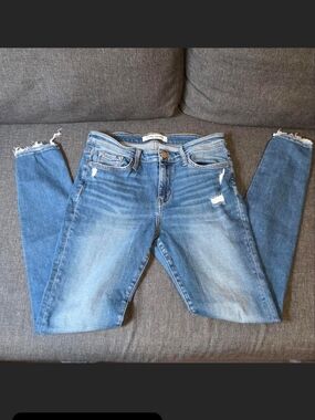 Flying Monkey Light Blue Distressed Skinny Jeans